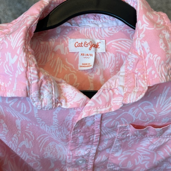 Cat & Jack Tropical Button Down Shirt - Picture 3 of 3